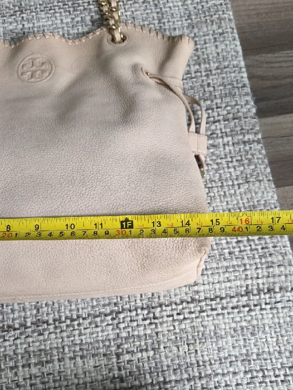 Tory Burch Marion Slouchy Leather Chain Tote Bag Neutral Beige